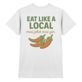 Eat Like a Local – Thai Food Shirt | „mai phet mai gin“ Chili Design - Rückseite bedruckt - Premium Shirt