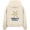Grömitz Sonne Damen Bio Boxcut Hoodie Baltic Beach Rückendruck – Shirtigo-Originalmockup 1 (natural-raw)