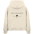 Original-Mockup des Damen Bio Boxcut Hoodie in Natural Raw mit Koh-Phangan-Minimal-Backprint