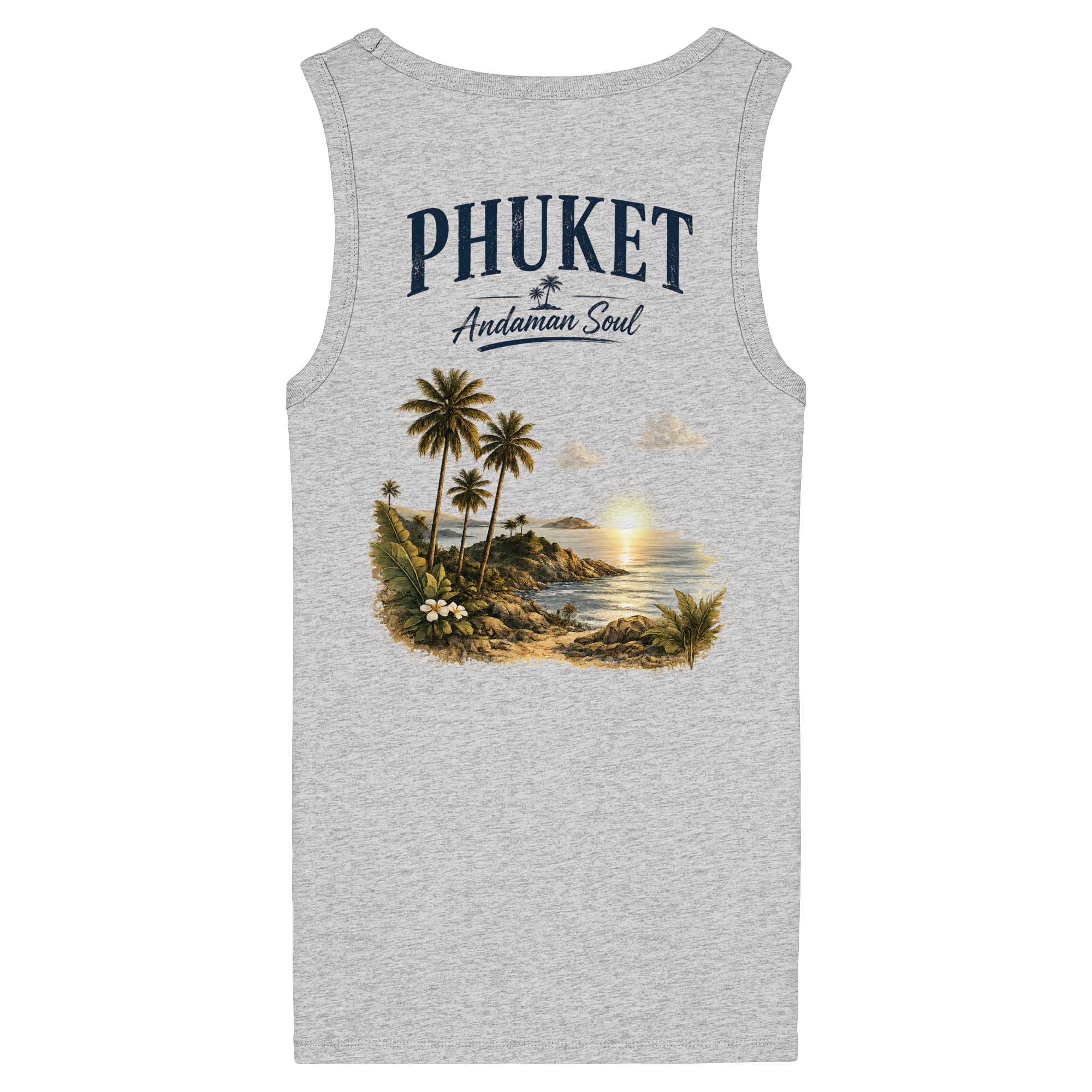 Phuket Thailand – Andaman Soul – Vintage Rückenprint  - Damen Bio Fitted Tank Top