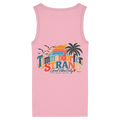 Timmendorfer Strand – Good Vibes Only – Damen Fitted Tanktop mit Rückenprint – Cotton Pink; originales Katalogmockup der Rückansicht mit Rückenprint.