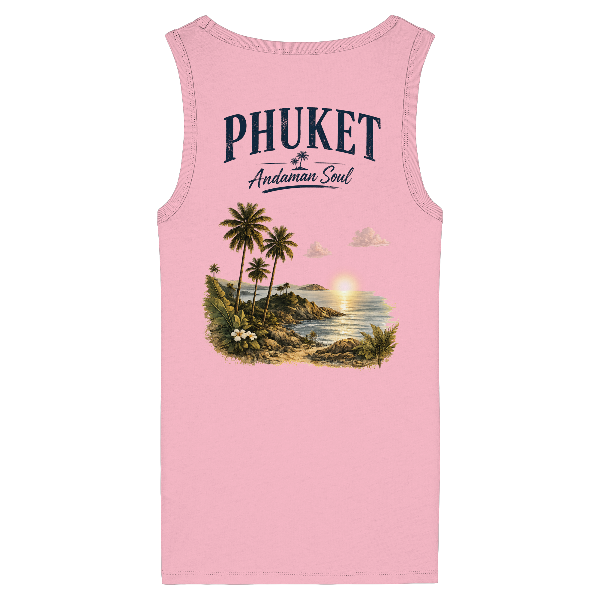 Phuket Thailand – Andaman Soul – Vintage Rückenprint  - Damen Bio Fitted Tank Top