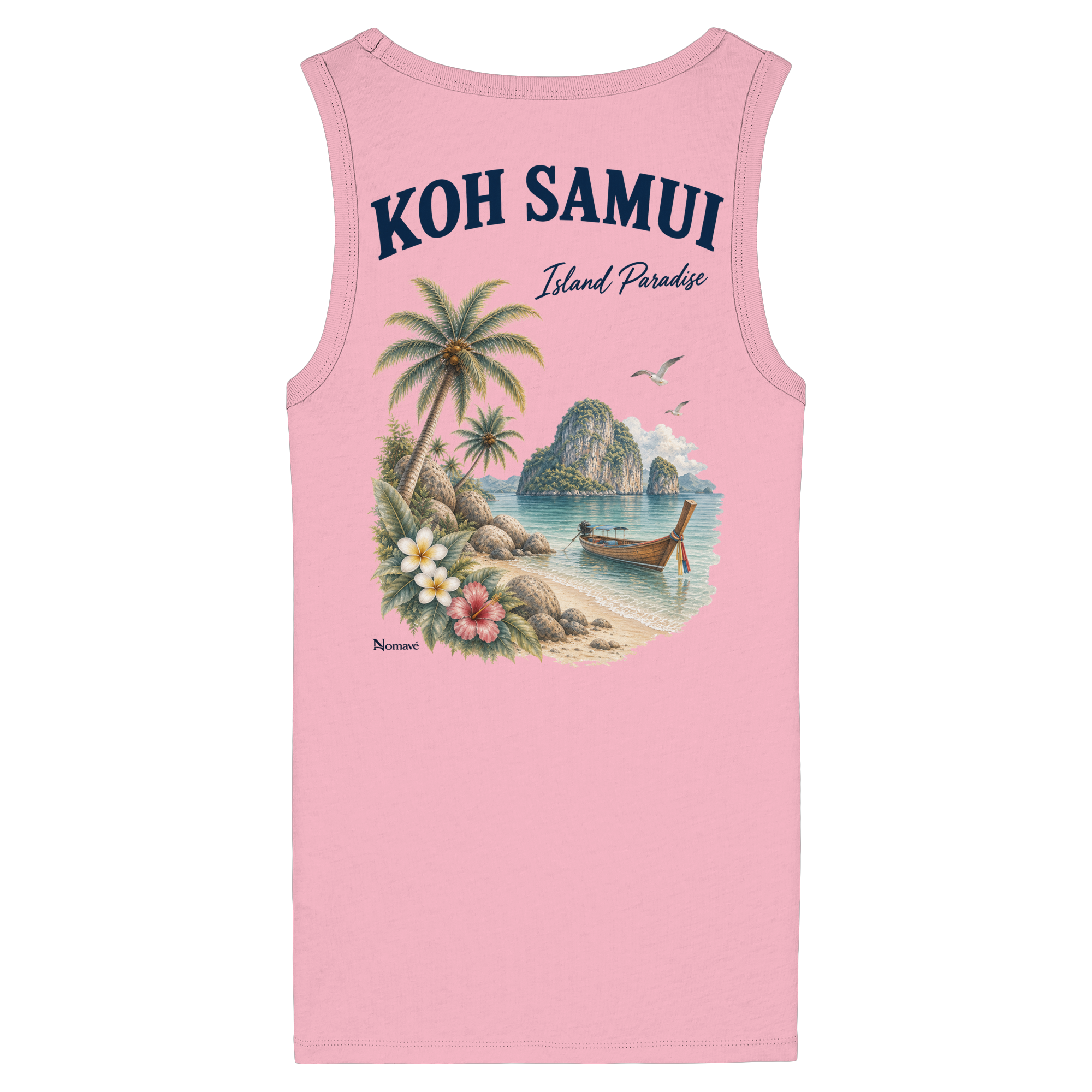 Koh Samui - Island Paradise - Rückenprint  - Womens Organic Fitted Tank Top
