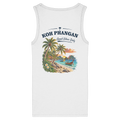 Damen Bio Tank Top – Backprint in white als Original-Mockup mit Koh Phangan Good Vibes Only Backprint