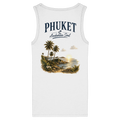 Phuket Andaman Soul Damen Bio-Tanktop mit Rückenprint in Weiß – Produktansicht von hinten