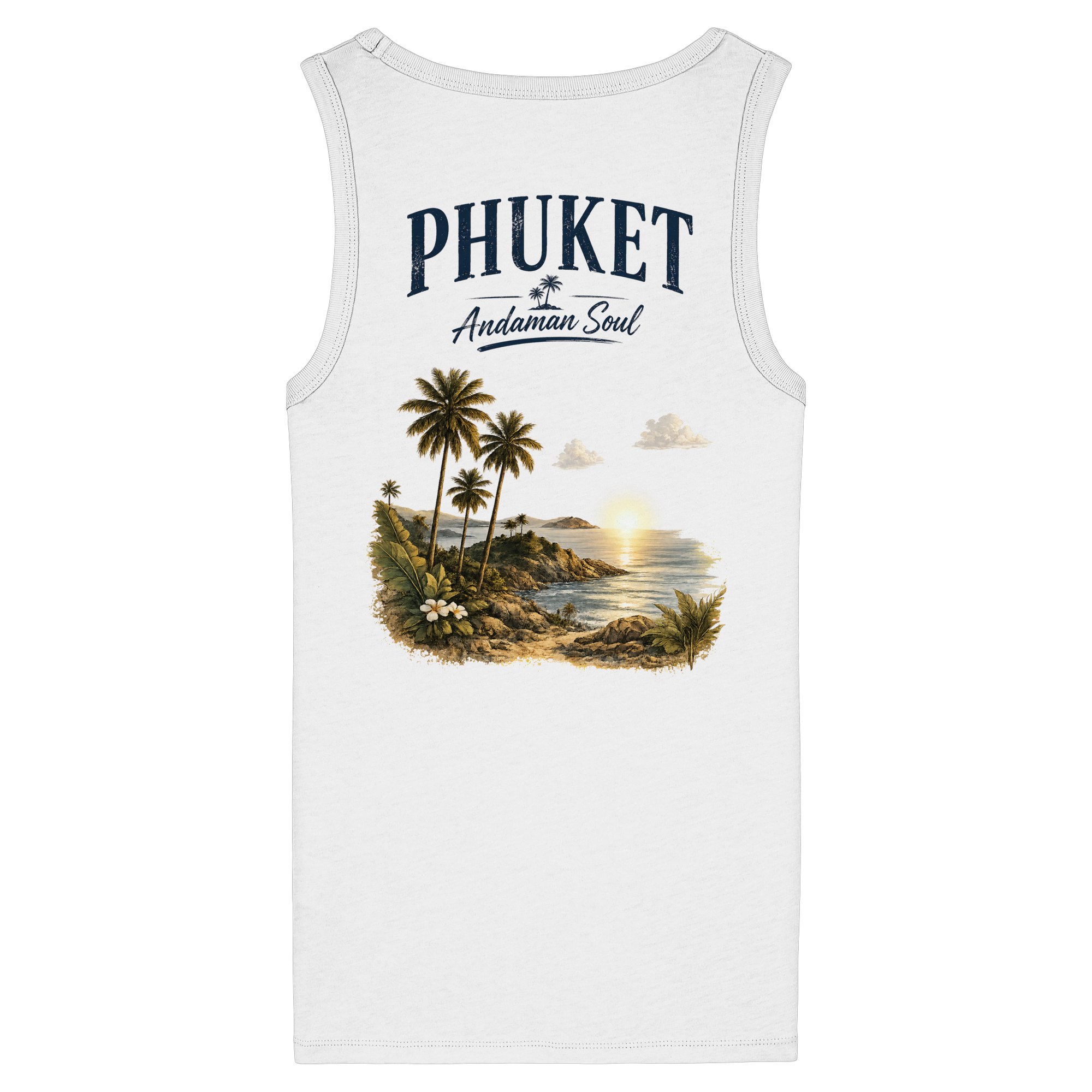 Phuket Thailand – Andaman Soul – Vintage Rückenprint  - Damen Bio Fitted Tank Top