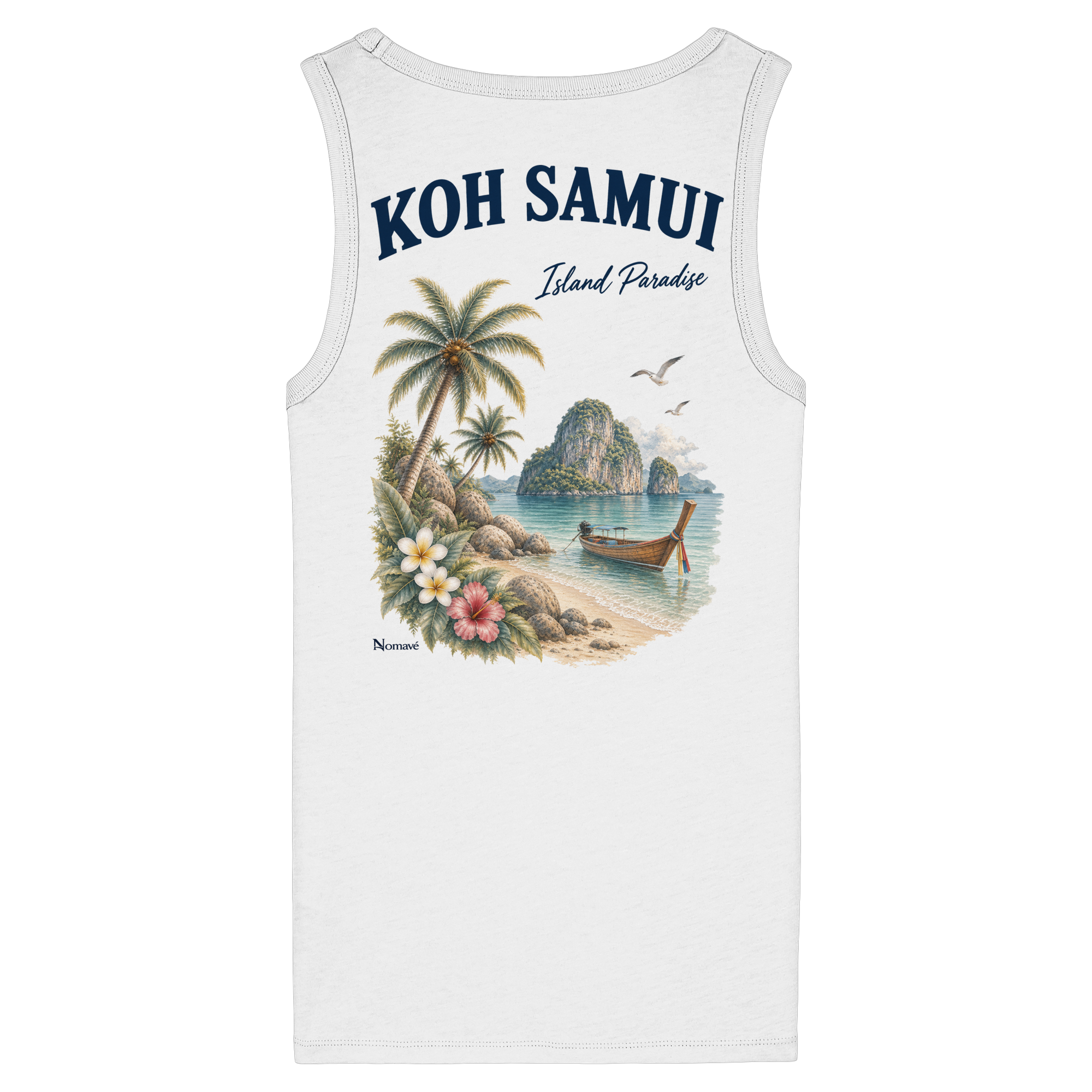 Koh Samui - Island Paradise - Rückenprint  - Womens Organic Fitted Tank Top