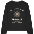 Priwall – Follow the Coast – Dark Edition – Damen Bio Longsleeve – Backprint