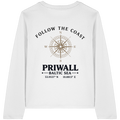 Priwall – Follow the Coast – Light Edition – Damen Bio Longsleeve – Backprint