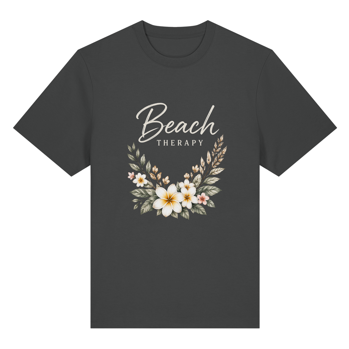 Beach Therapy – Dark Edition – Bio-Heavy T-Shirt – Vorderansicht in anthracite