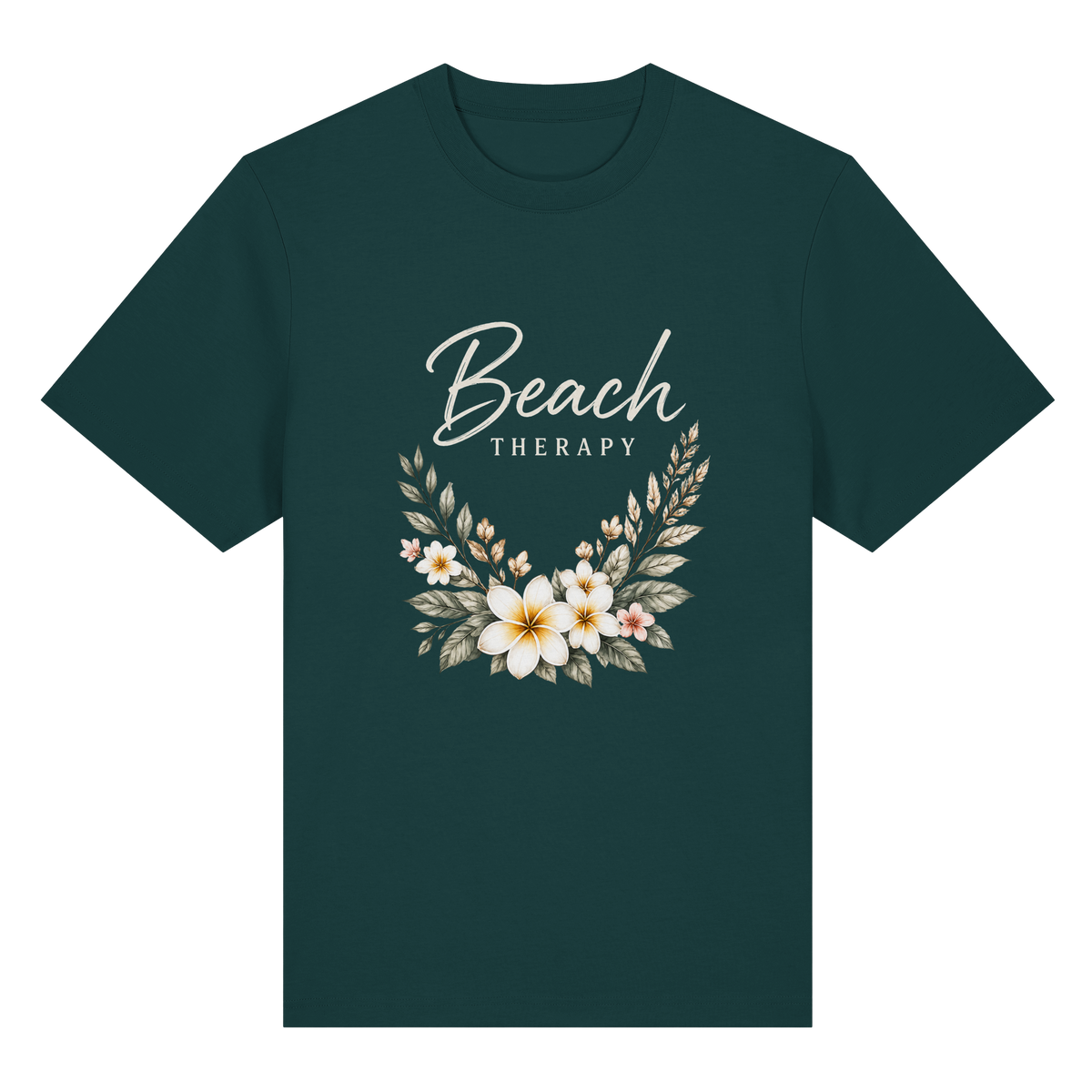 Beach Therapy – Dark Edition – Bio-Heavy T-Shirt – Vorderansicht in glazed green