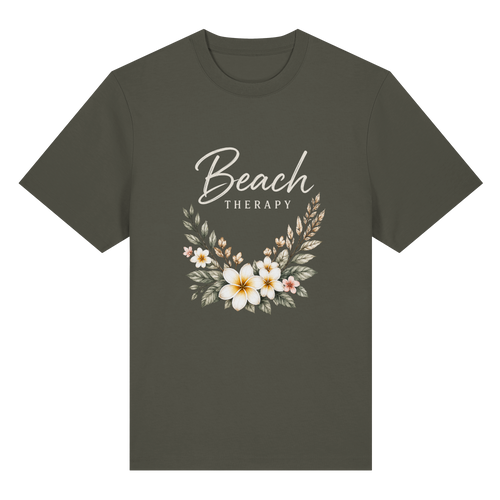 Beach Therapy – Dark Edition – Bio-Heavy T-Shirt – Vorderansicht in khaki