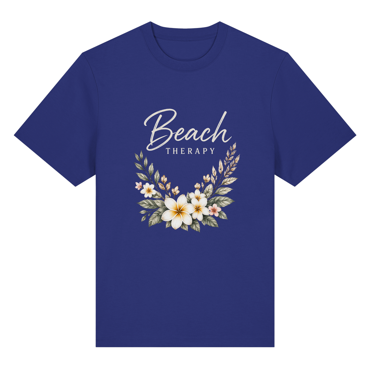 Beach Therapy – Dark Edition – Bio-Heavy T-Shirt – Vorderansicht in worker blue