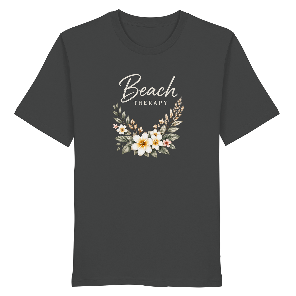 Beach Therapy – Dark Edition – Bio T-Shirt – Vorderansicht in anthracite