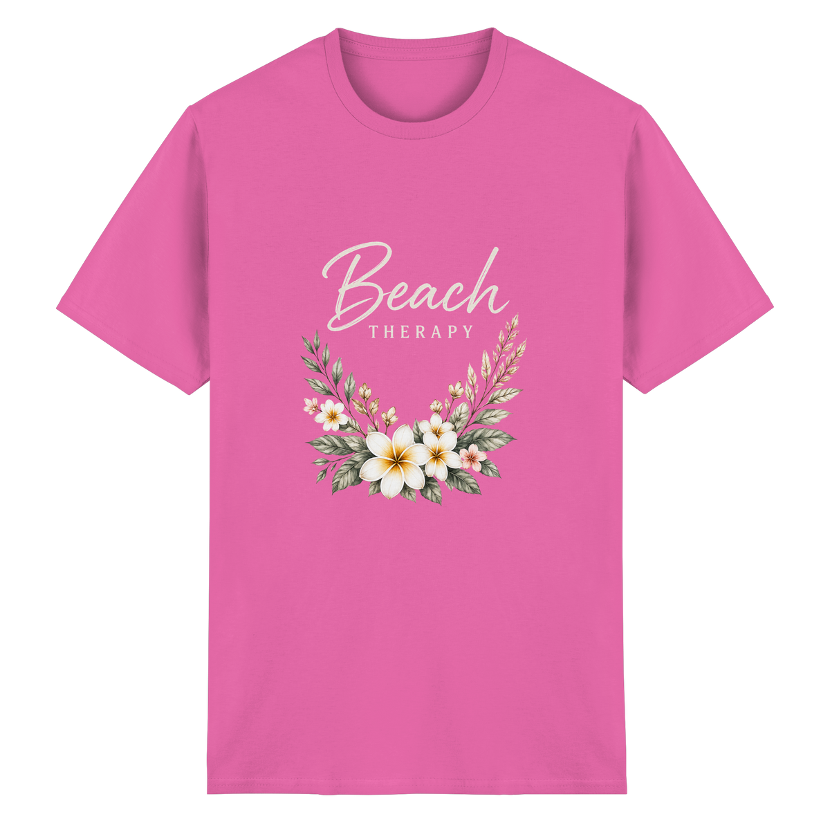 Beach Therapy – Dark Edition – Essential T-Shirt – Vorderansicht in azalea