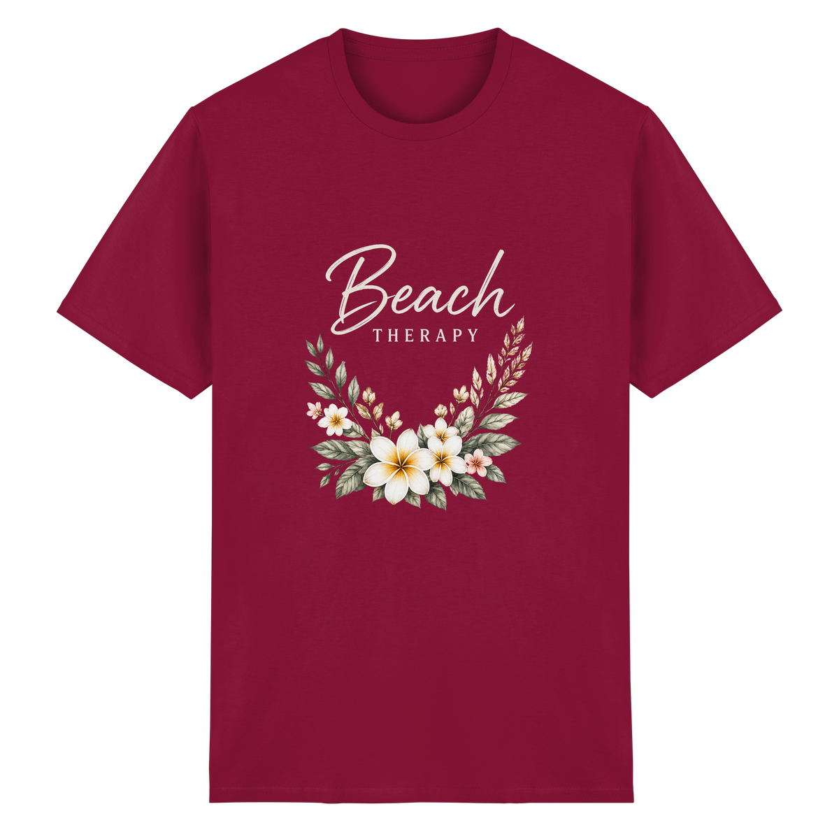 Beach Therapy – Dark Edition – Essential T-Shirt – Vorderansicht in cardinal red