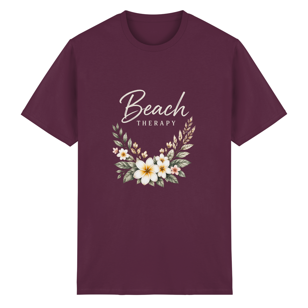 Beach Therapy – Dark Edition – Essential T-Shirt – Vorderansicht in maroon