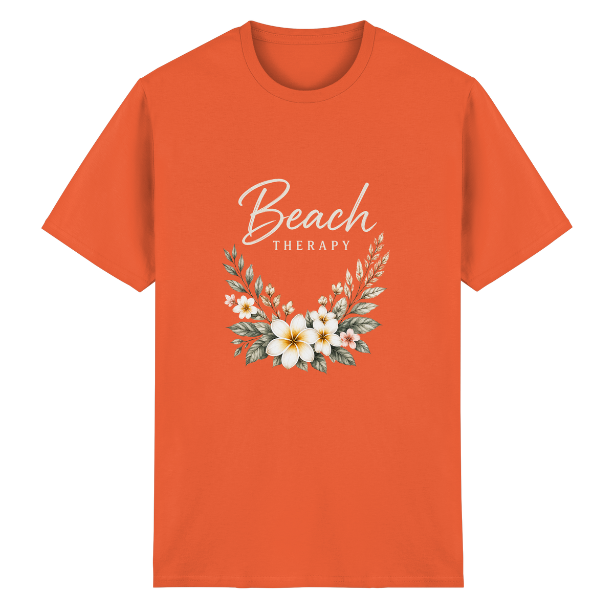 Beach Therapy – Dark Edition – Essential T-Shirt – Vorderansicht in orange