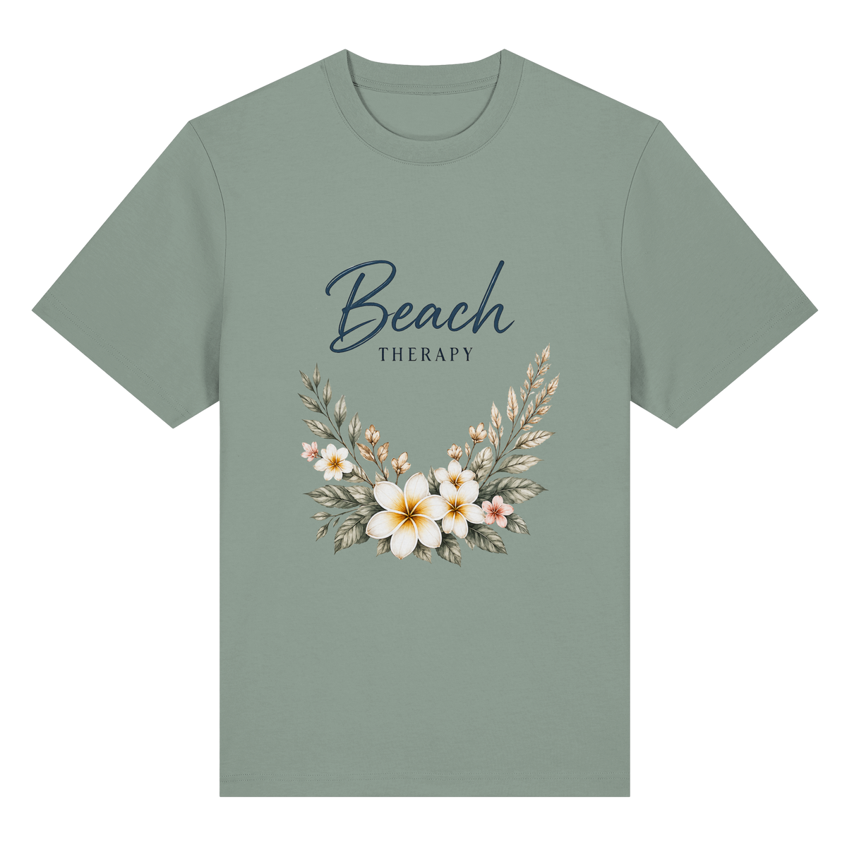 Beach Therapy – Helle Edition – Bio-Heavy T-Shirt – Vorderansicht in aloe