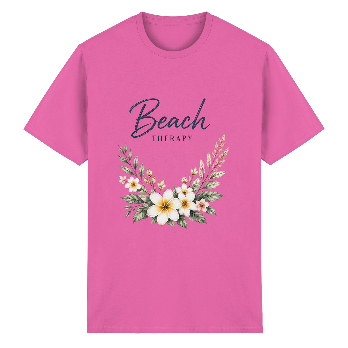 Beach Therapy – Helle Edition – Essential T-Shirt – Vorderansicht in azalea