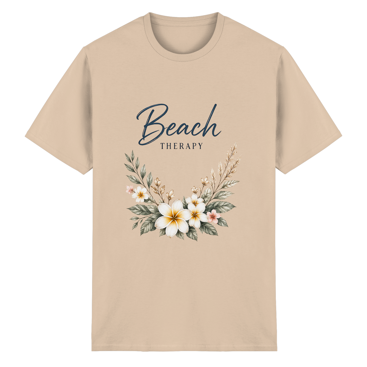 Beach Therapy – Helle Edition – Essential T-Shirt – Vorderansicht in natural
