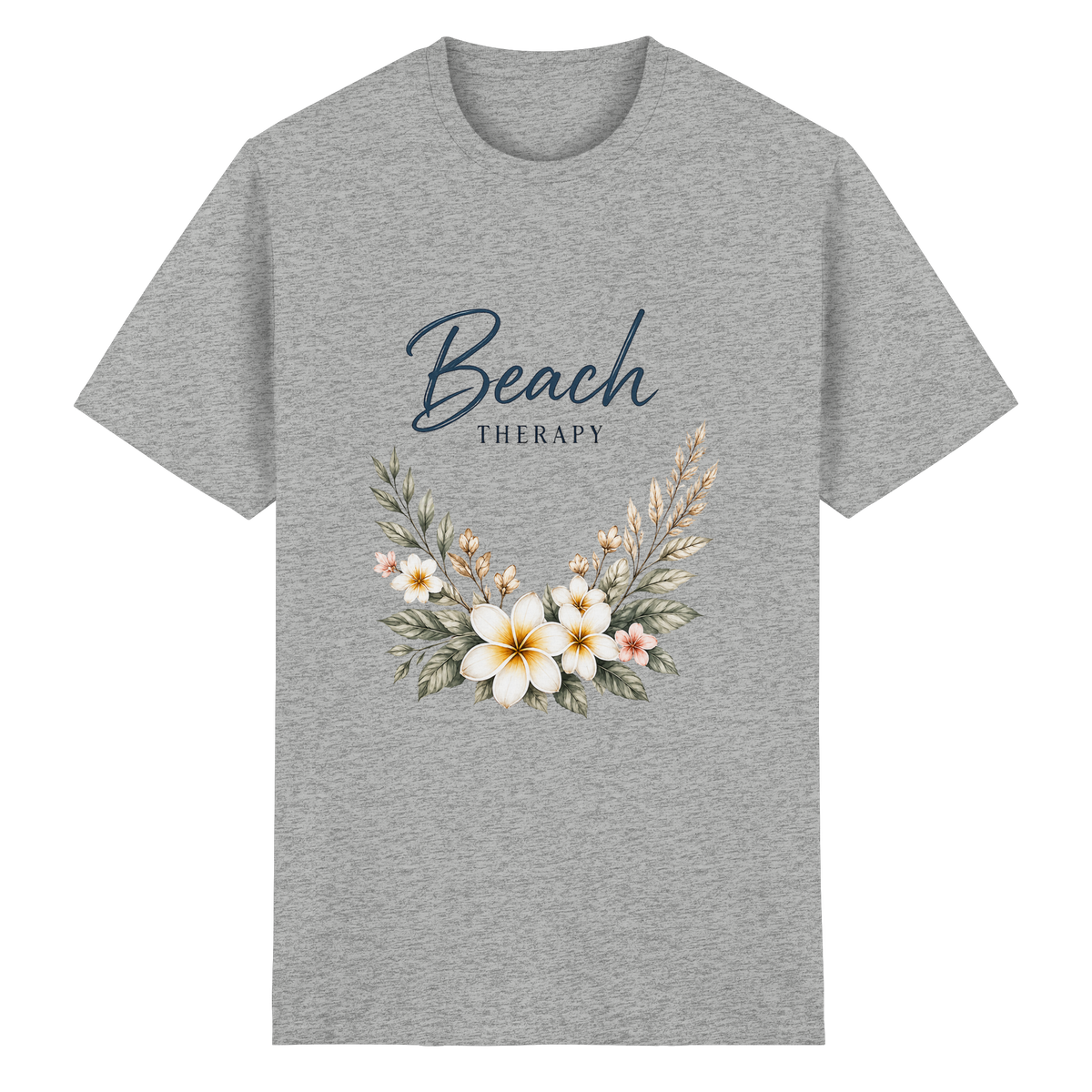 Beach Therapy – Helle Edition – Essential T-Shirt – Vorderansicht in sport grey meliert