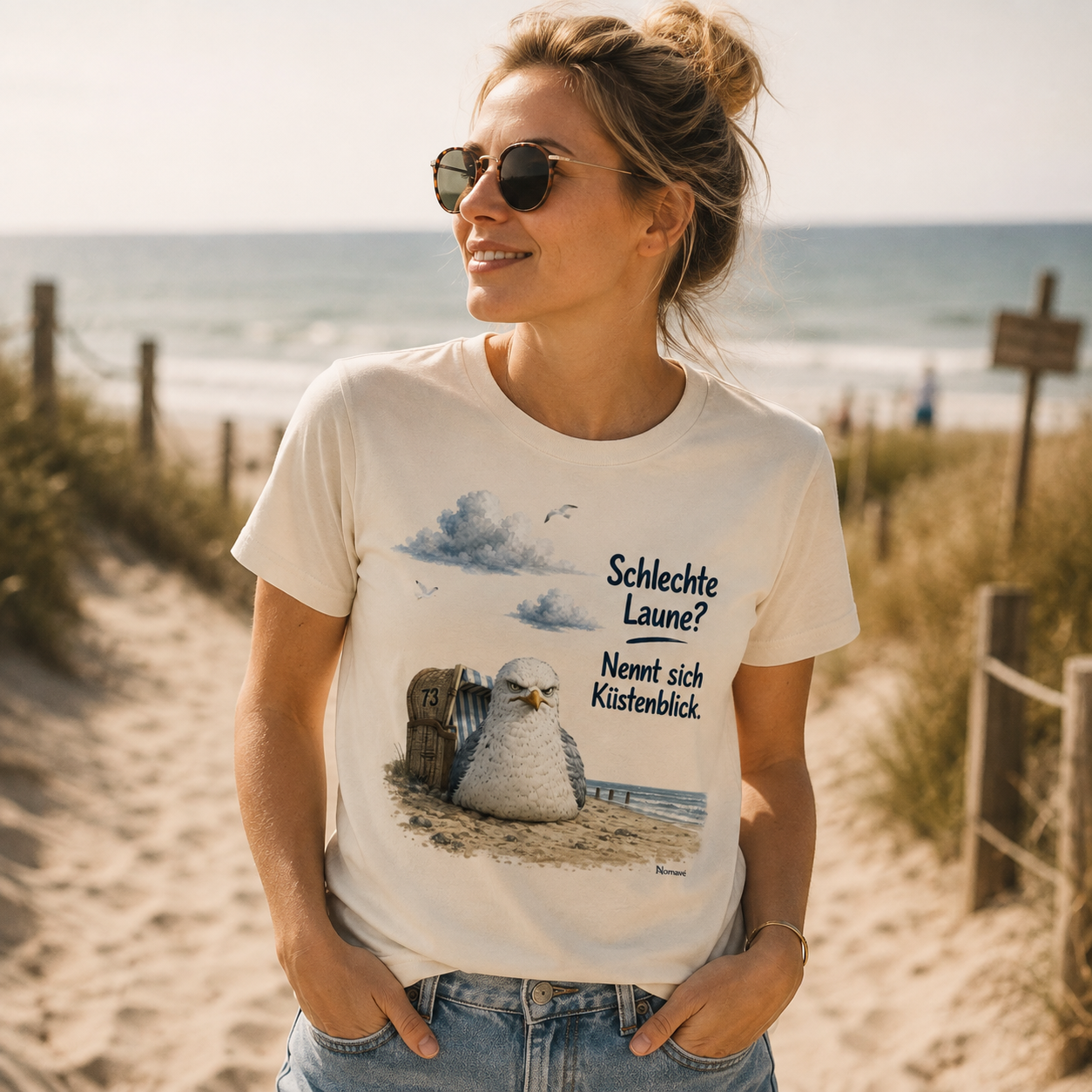 Maritimer Küstenhumor Möwen Motiv für Ostsee und Nordseefans und Meerliebhaber - Organic Shirt