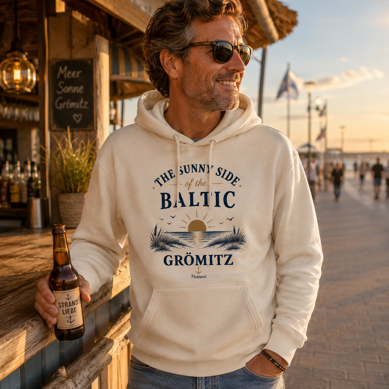 Grömitz - The Sunny Side - Sonnenseite Ostsee Bio Hoodie