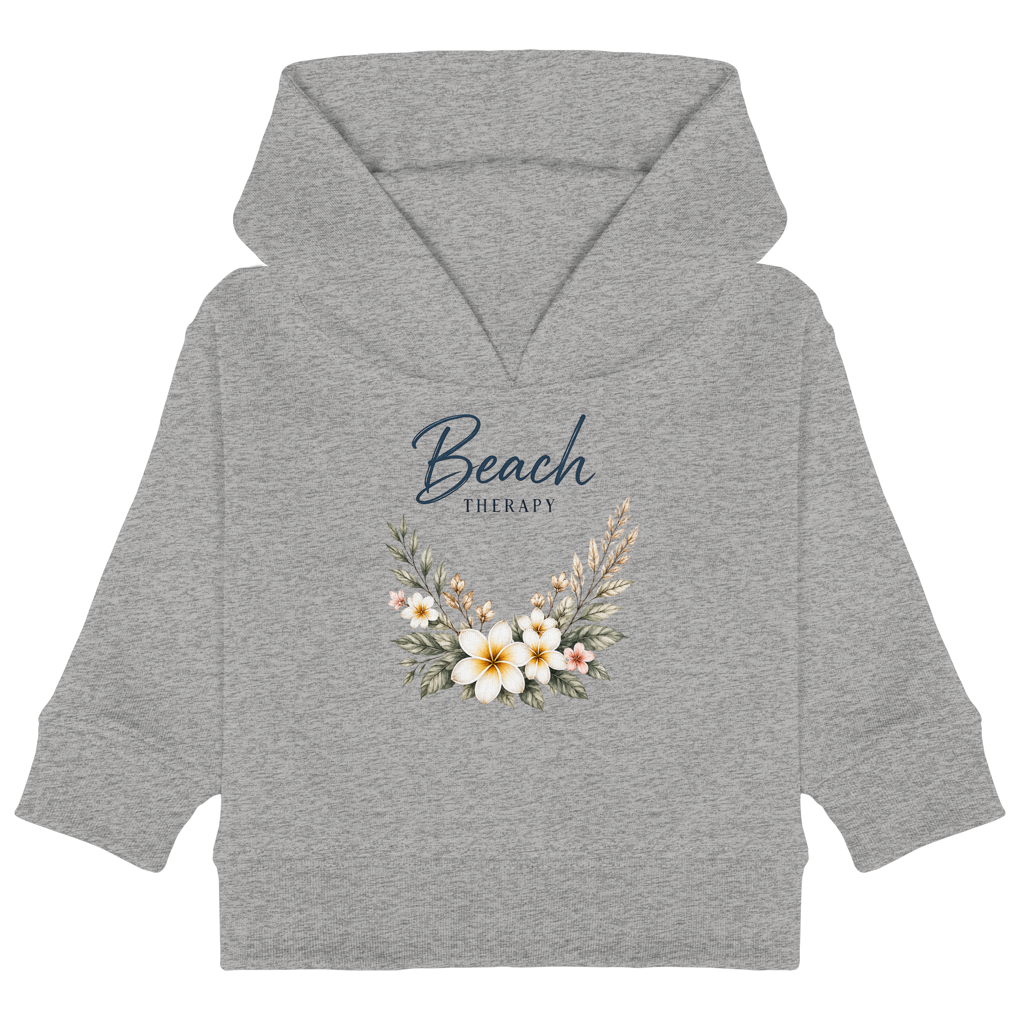 Beach Therapy | Florales Strandmotiv | Sommer | Urlaub | Meer | Blumen | - Baby Organic Hoodie