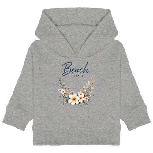 Beach Therapy | Florales Strandmotiv | Sommer | Urlaub | Meer | Blumen | - Baby Organic Hoodie