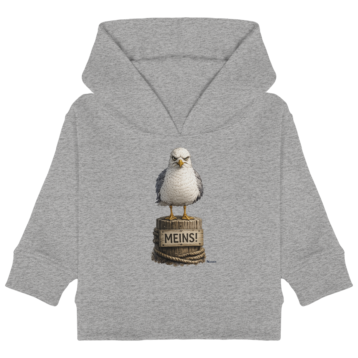 Möwe mit Meinung – MEINS! | - Baby Organic Hoodie