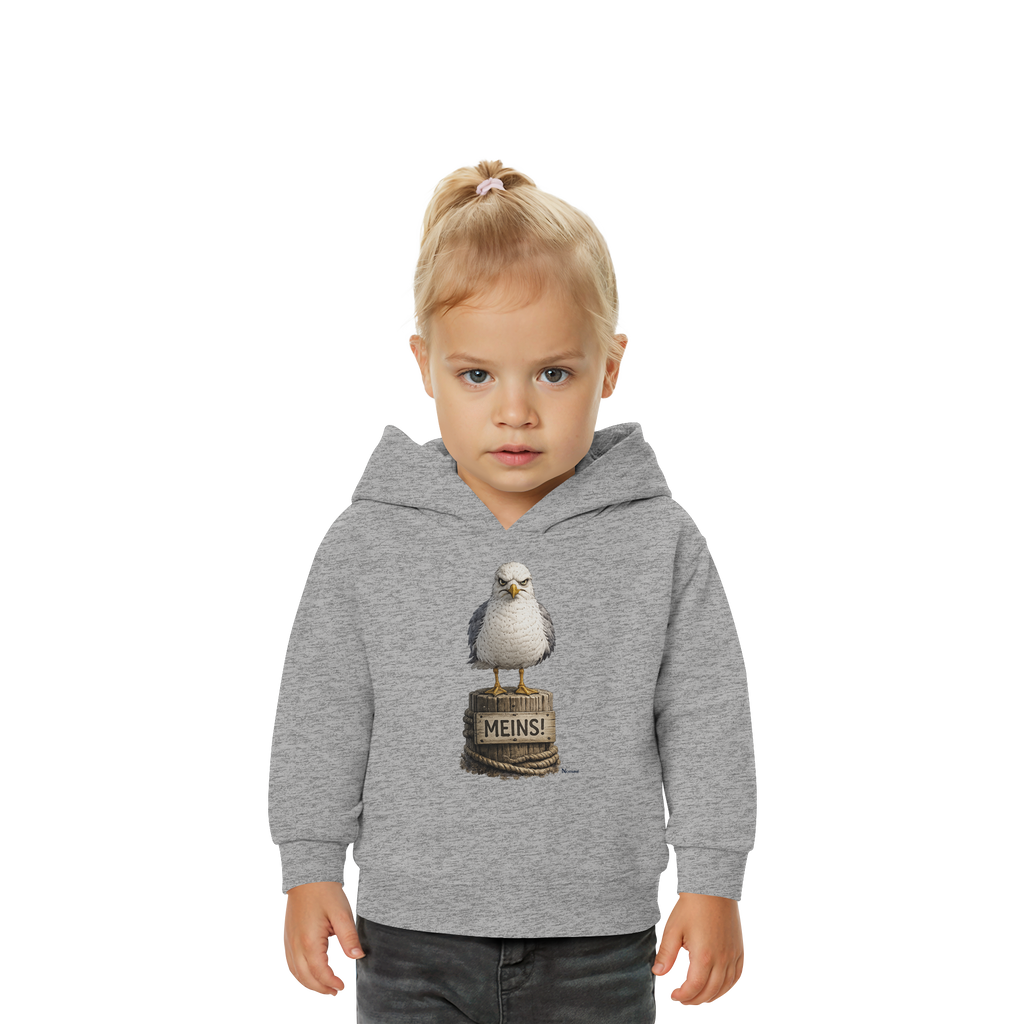 Möwe mit Meinung – MEINS! | - Baby Organic Hoodie