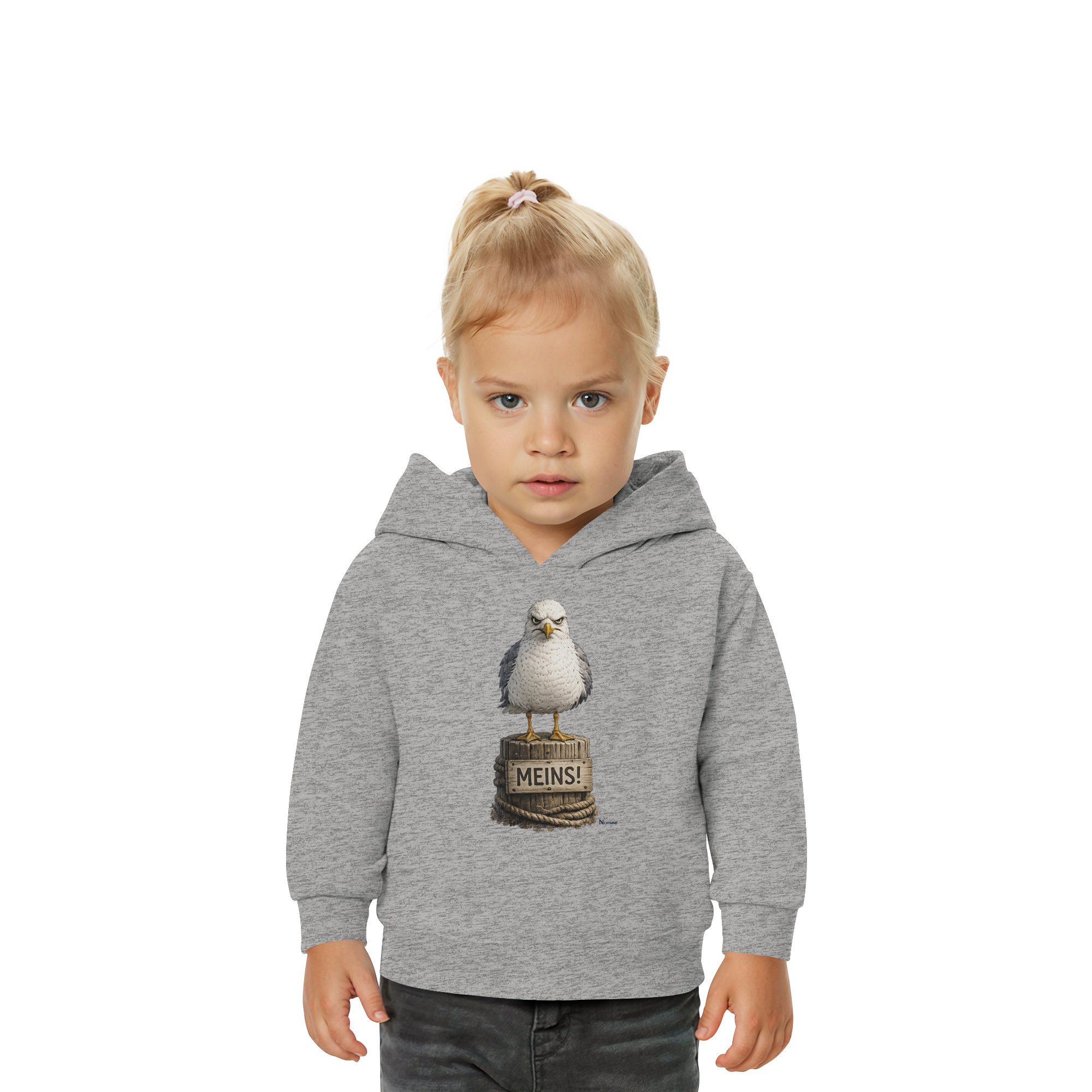 Möwe mit Meinung – MEINS! | - Baby Organic Hoodie