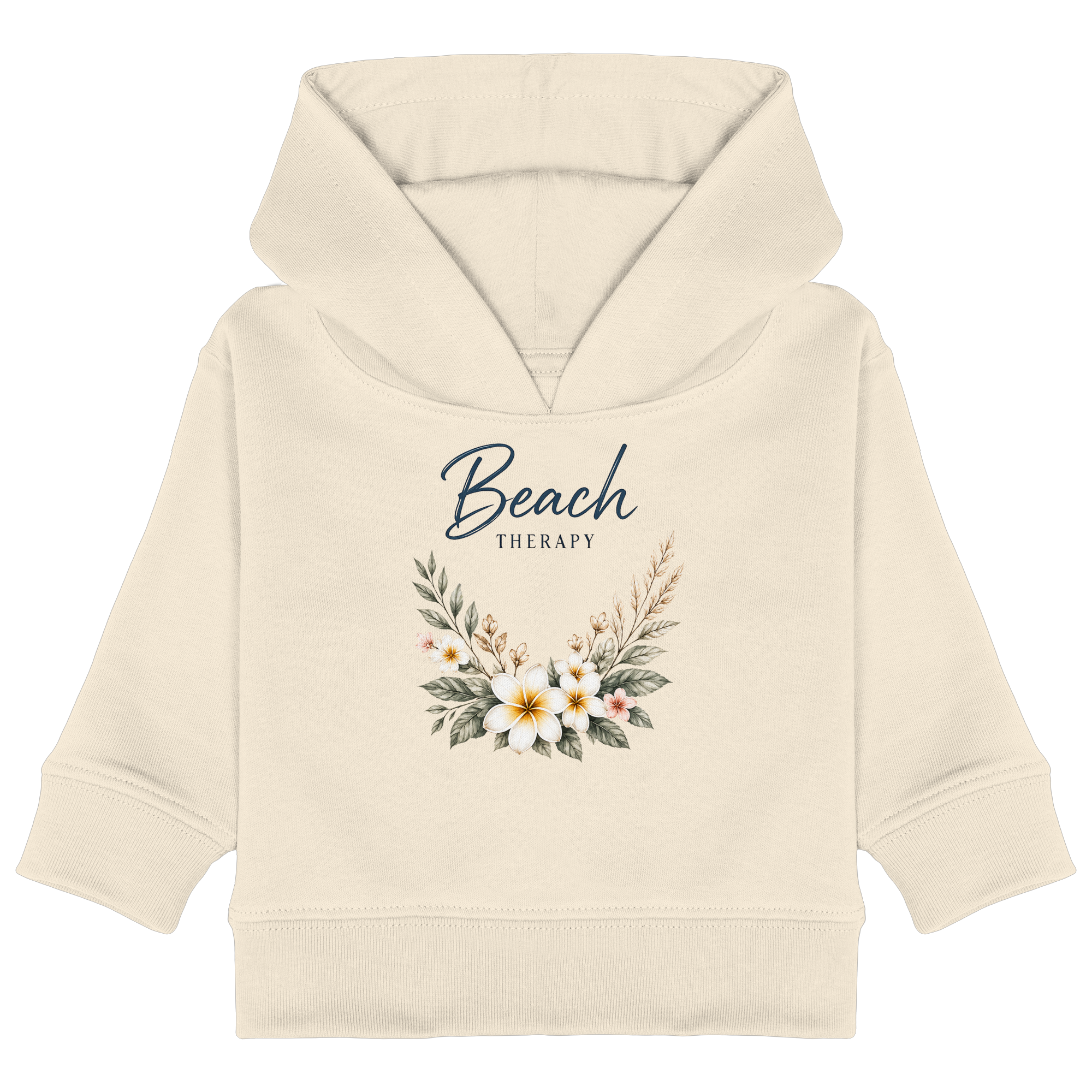 Beach Therapy | Florales Strandmotiv | Sommer | Urlaub | Meer | Blumen | - Baby Organic Hoodie