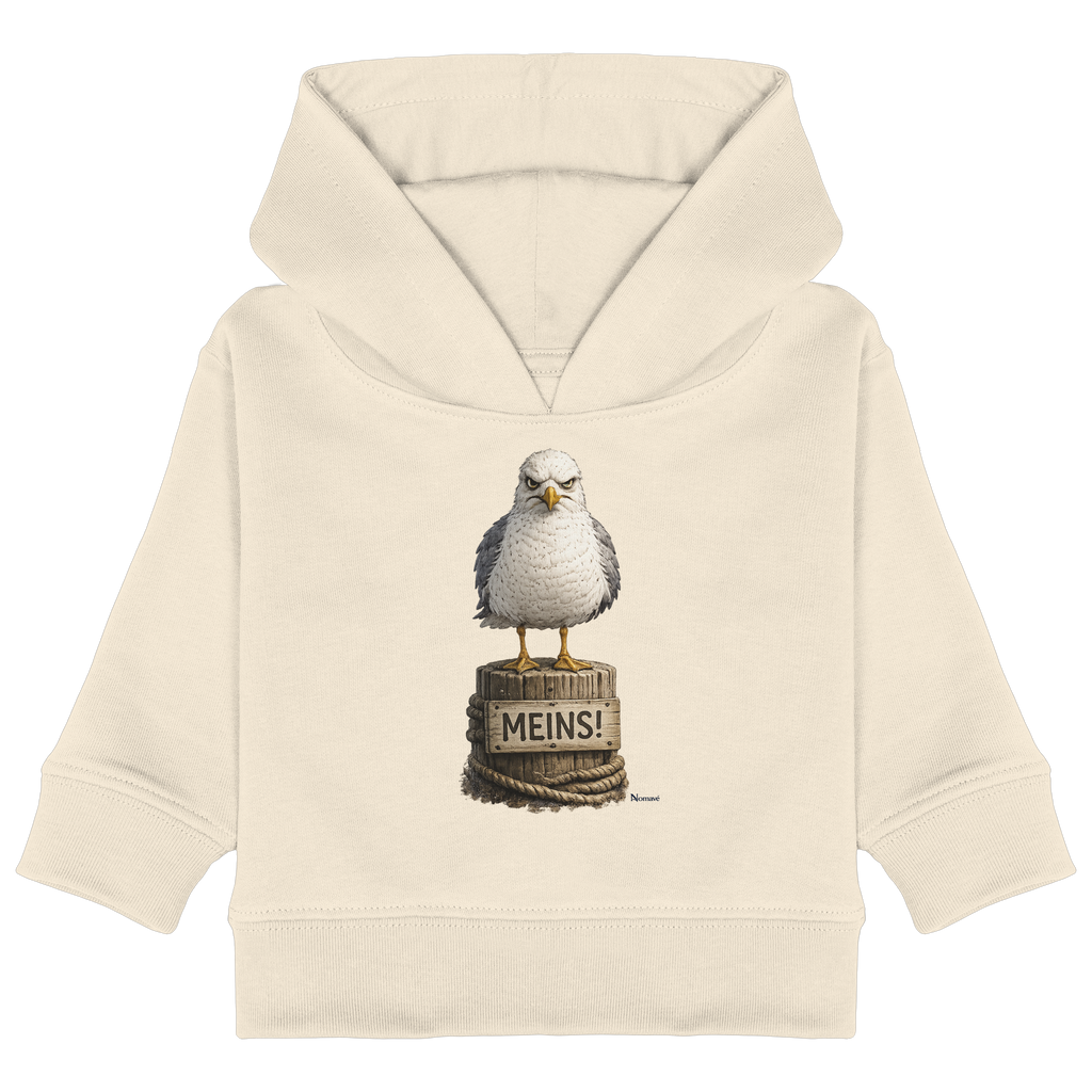 Möwe mit Meinung – MEINS! | - Baby Organic Hoodie