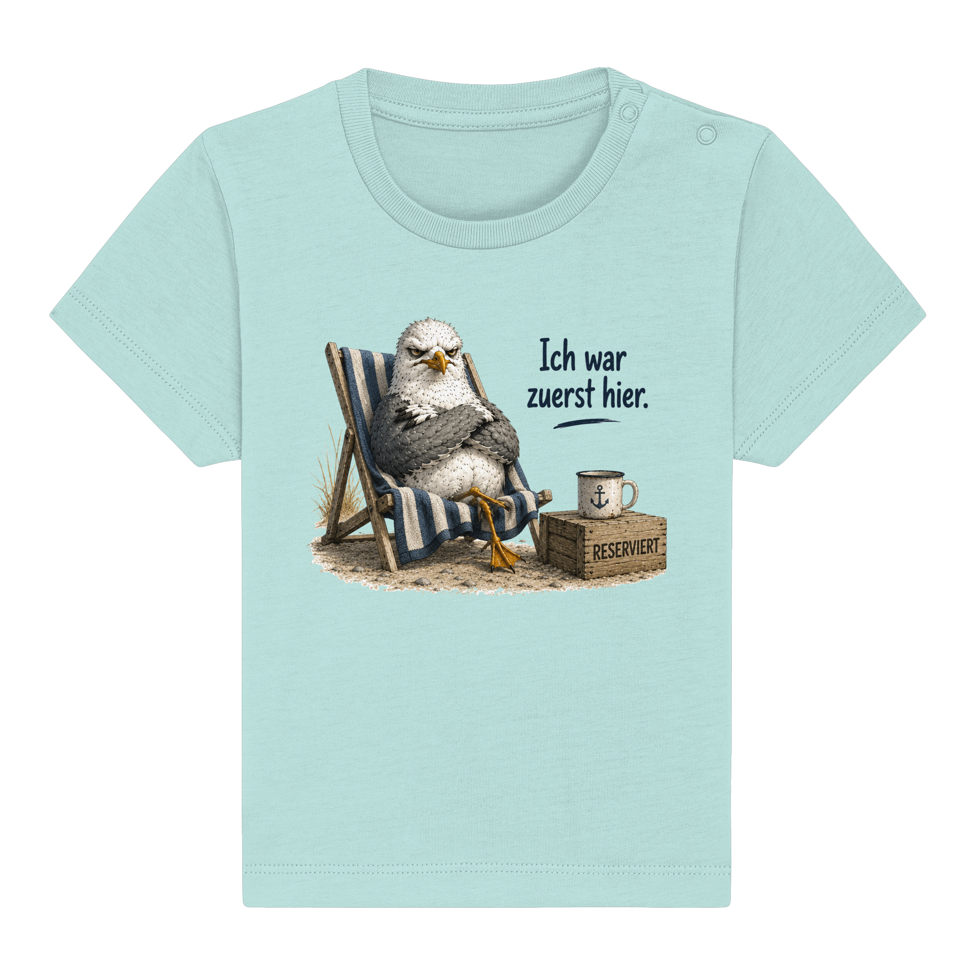 Ich war zuerst hier – Möwe mit Meinung |  - Baby Organic Shirt