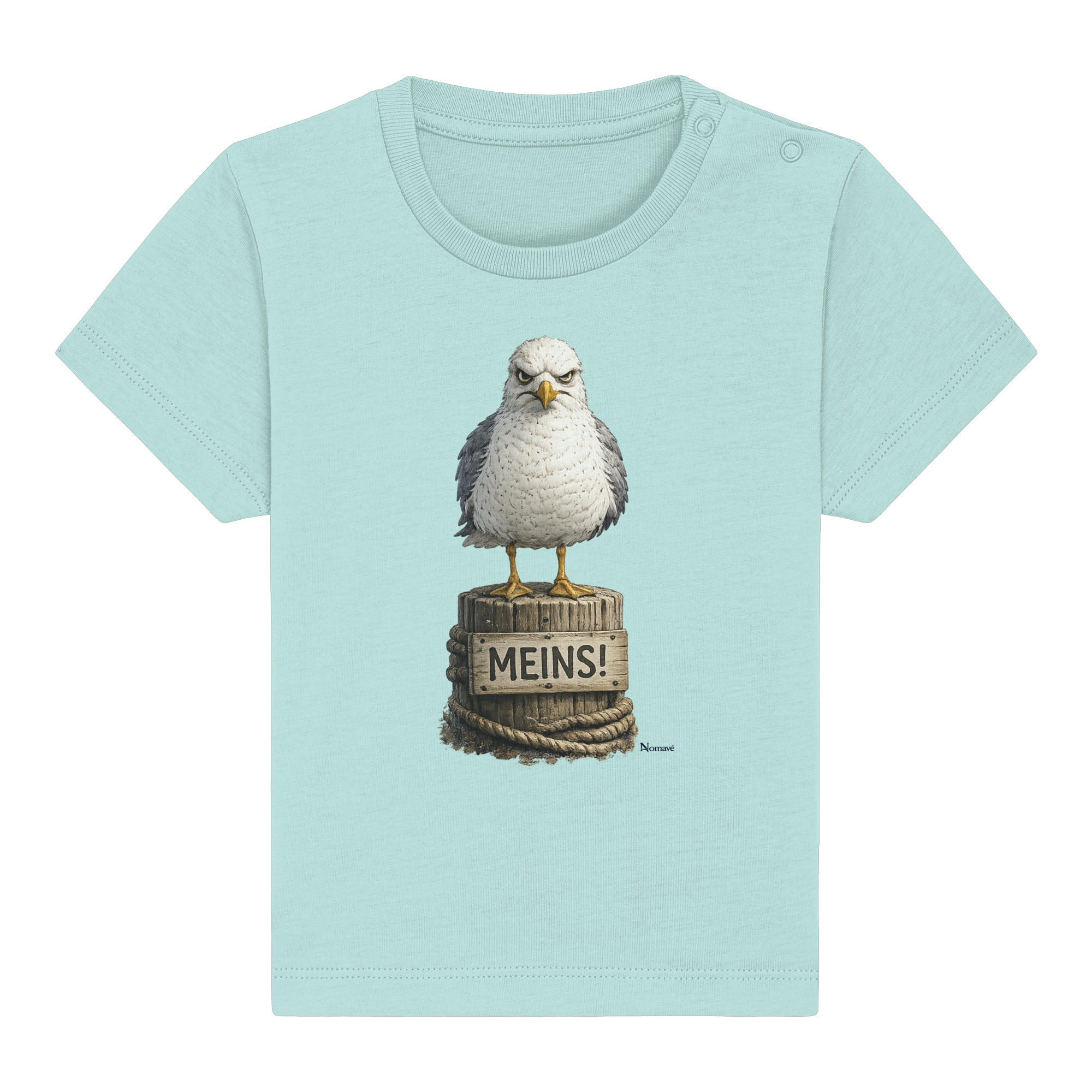 Möwe mit Meinung – MEINS! | - Baby Organic Shirt