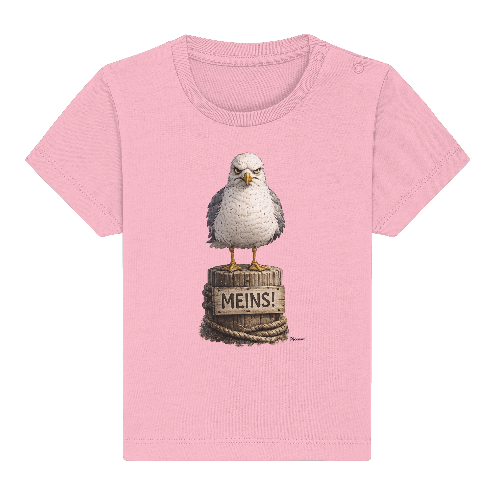 Möwe mit Meinung – MEINS! | - Baby Organic Shirt