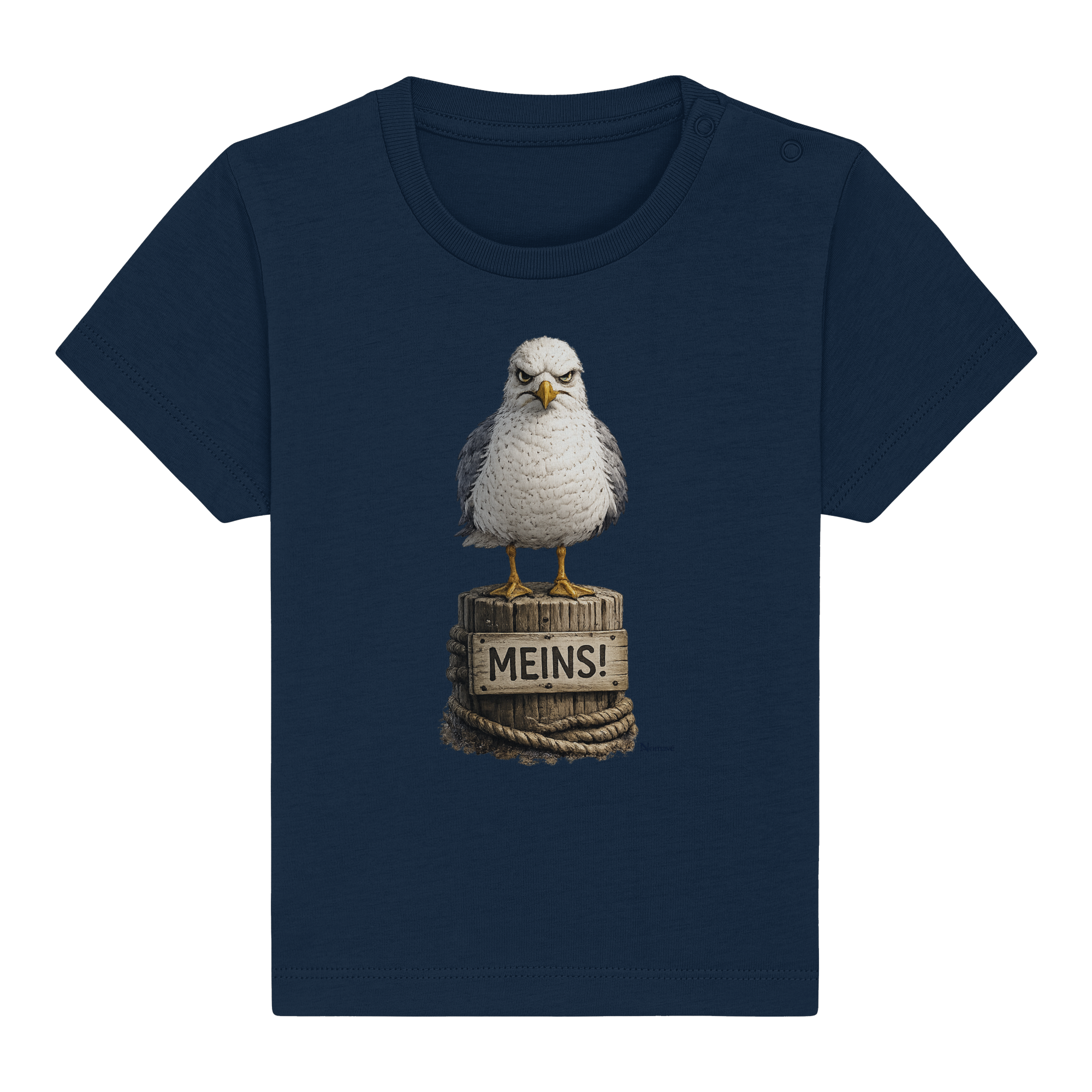 Möwe mit Meinung – MEINS! | - Baby Organic Shirt