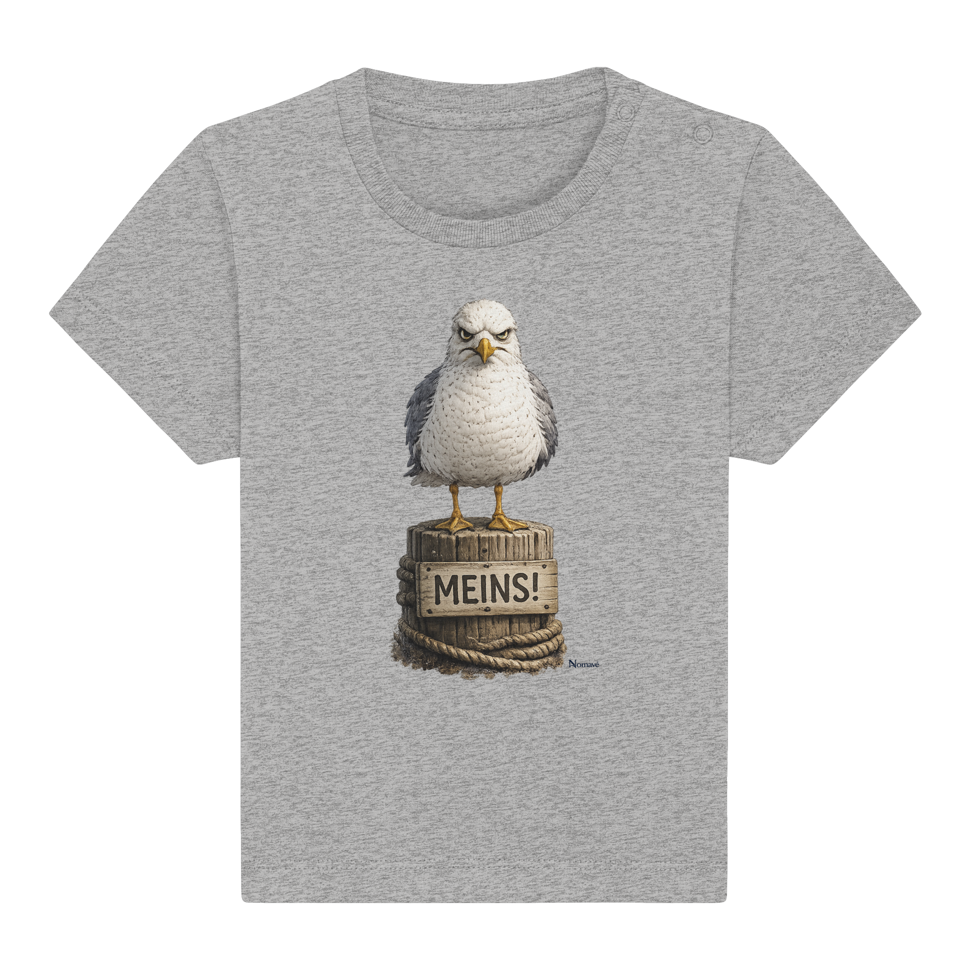 Möwe mit Meinung – MEINS! | - Baby Organic Shirt