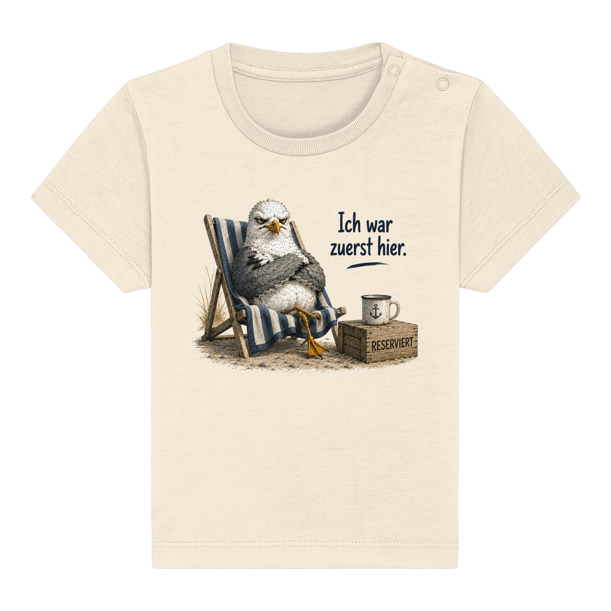 Ich war zuerst hier – Möwe mit Meinung |  - Baby Organic Shirt
