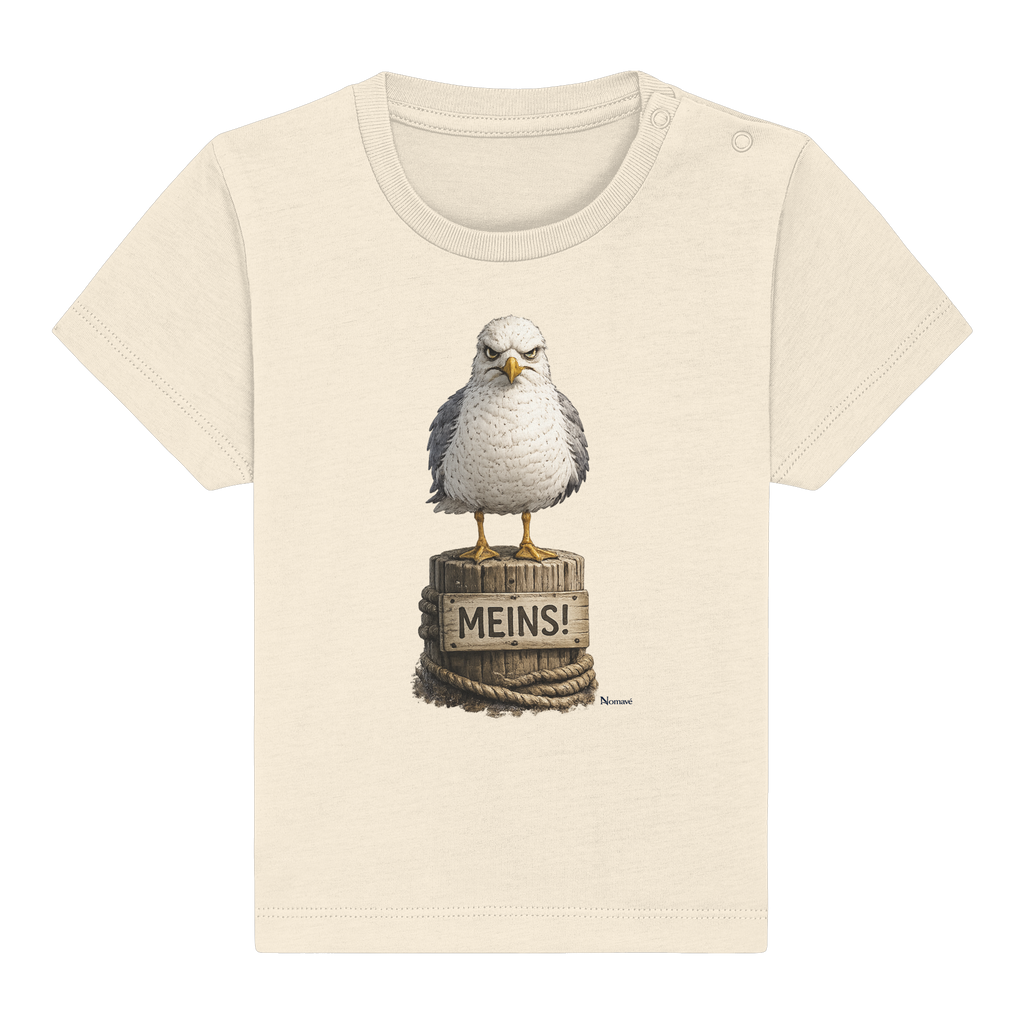 Möwe mit Meinung – MEINS! | - Baby Organic Shirt