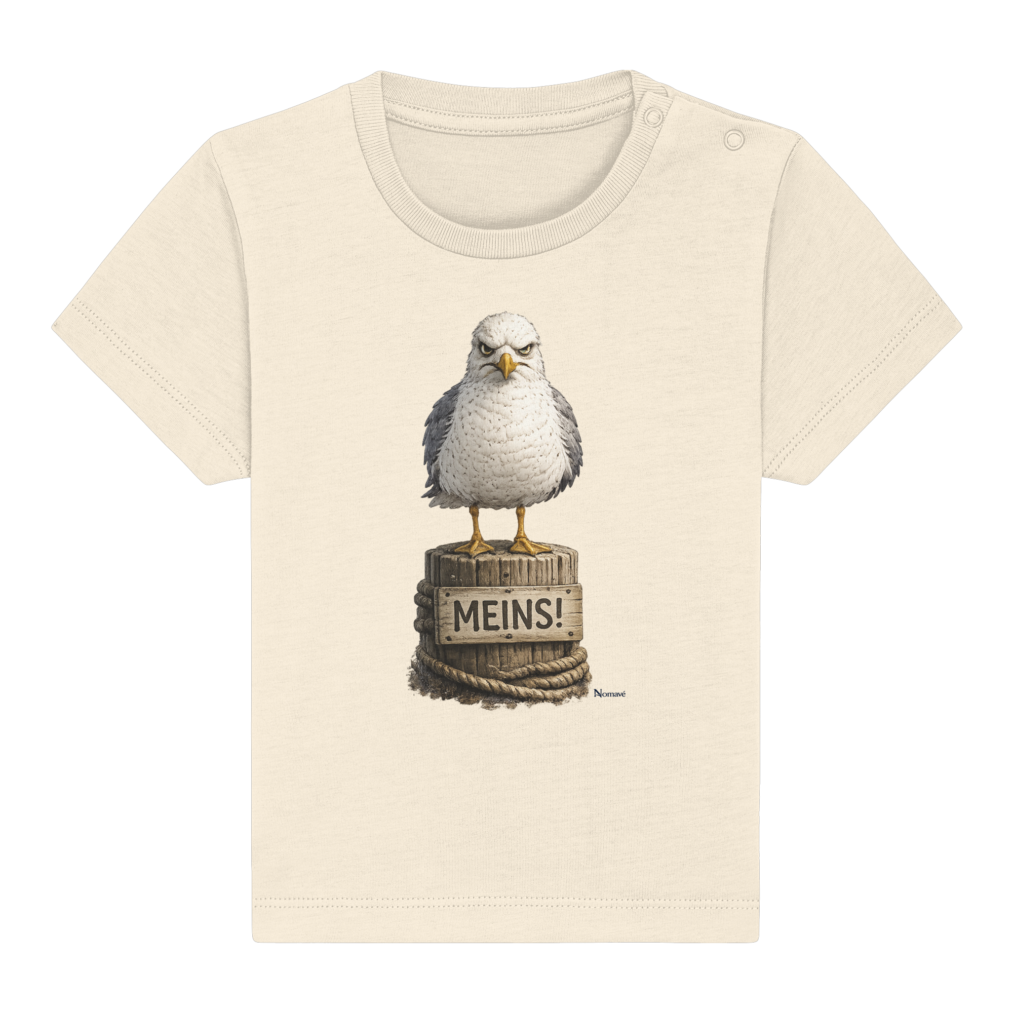 Möwe mit Meinung – MEINS! | - Baby Organic Shirt
