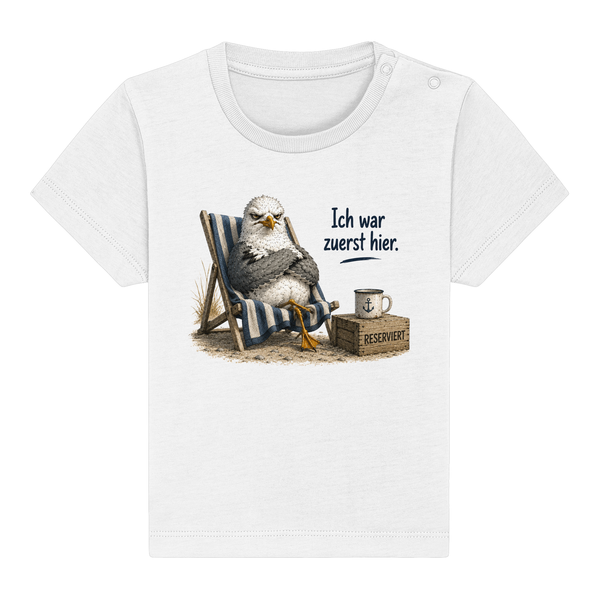Ich war zuerst hier – Möwe mit Meinung |  - Baby Organic Shirt