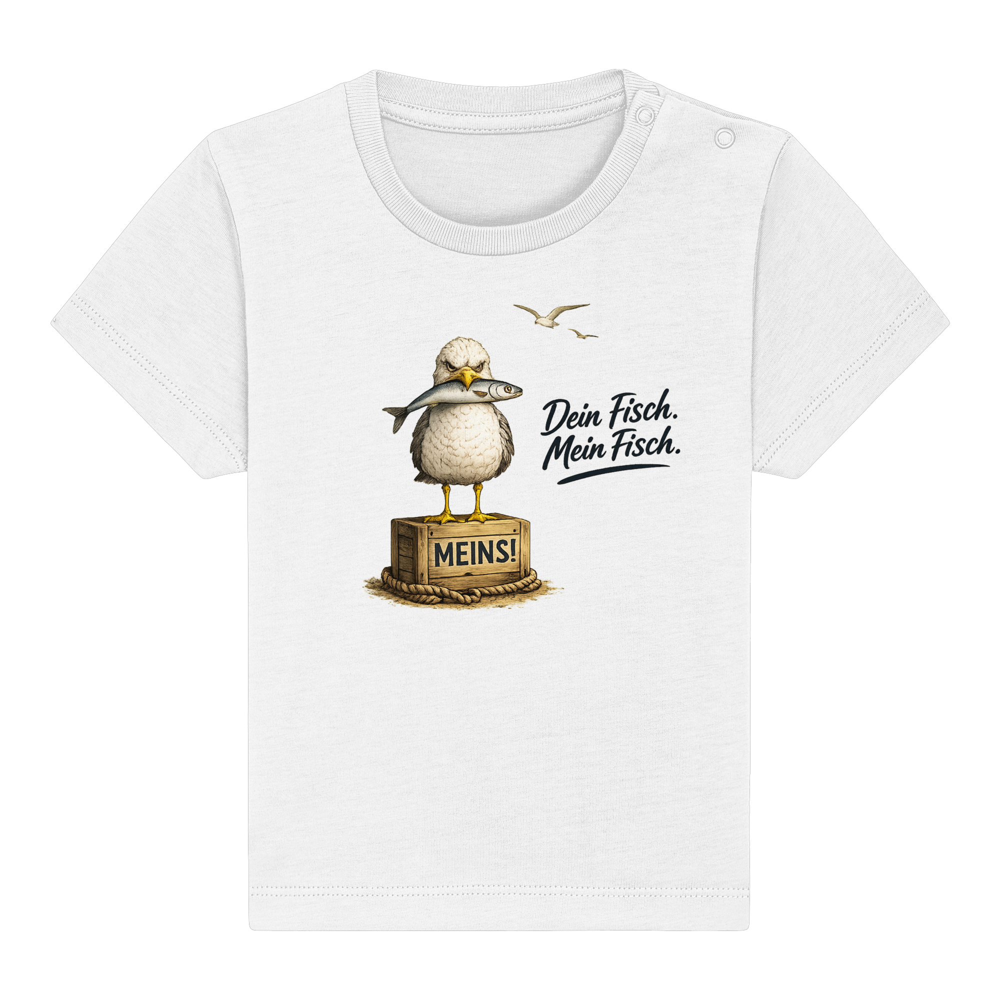 Alpha - Möwe mit Meinung – Dein Fisch. Mein Fisch. | - Baby Organic Shirt