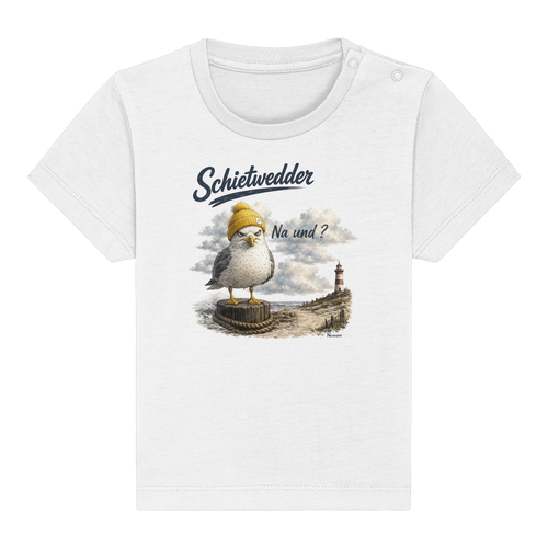 Alpha Möwe – Schietwedder? Na und! - Baby Organic Shirt