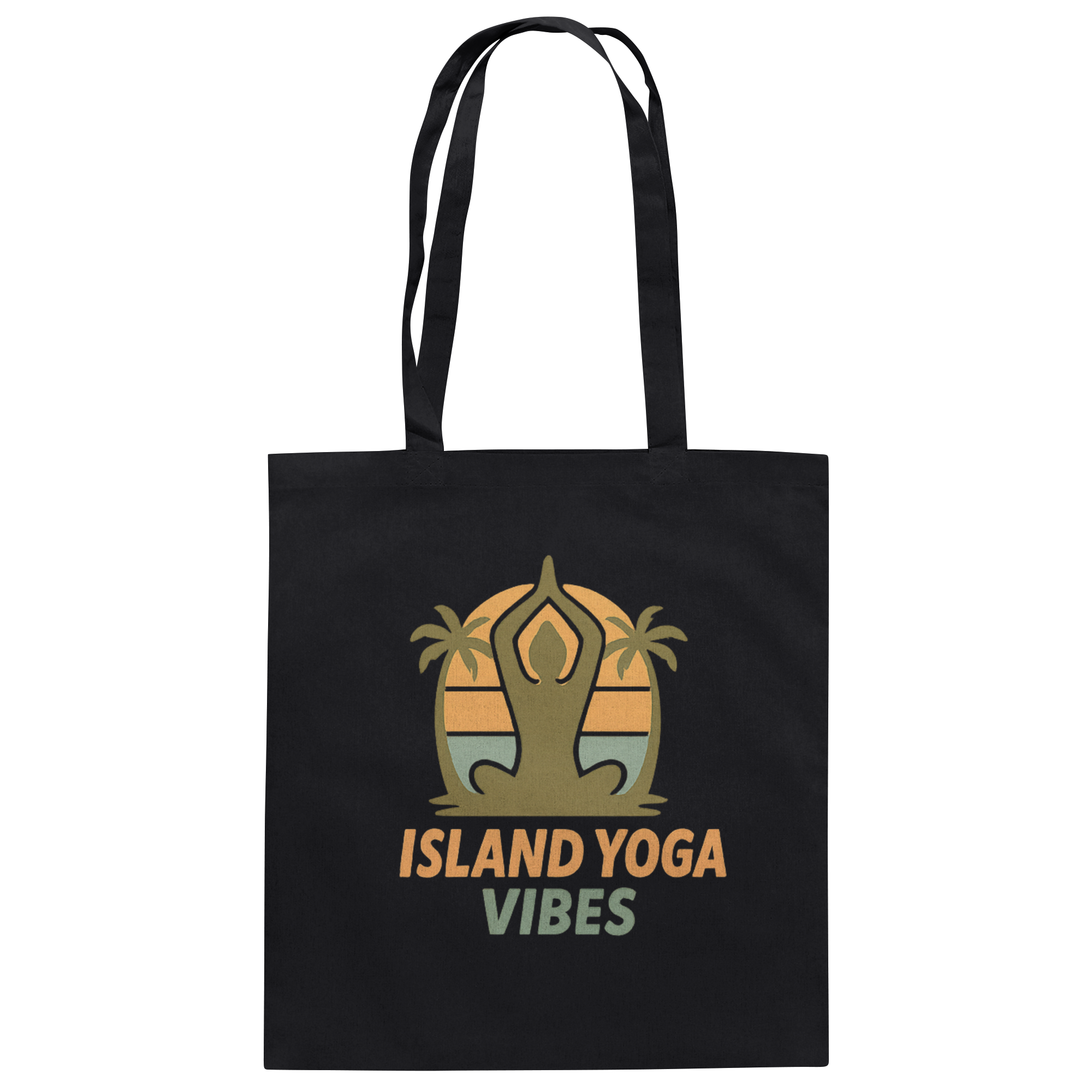 Island Yoga Vibes – Sunset Yoga Design | Tropical Meditation  - Baumwolltasche