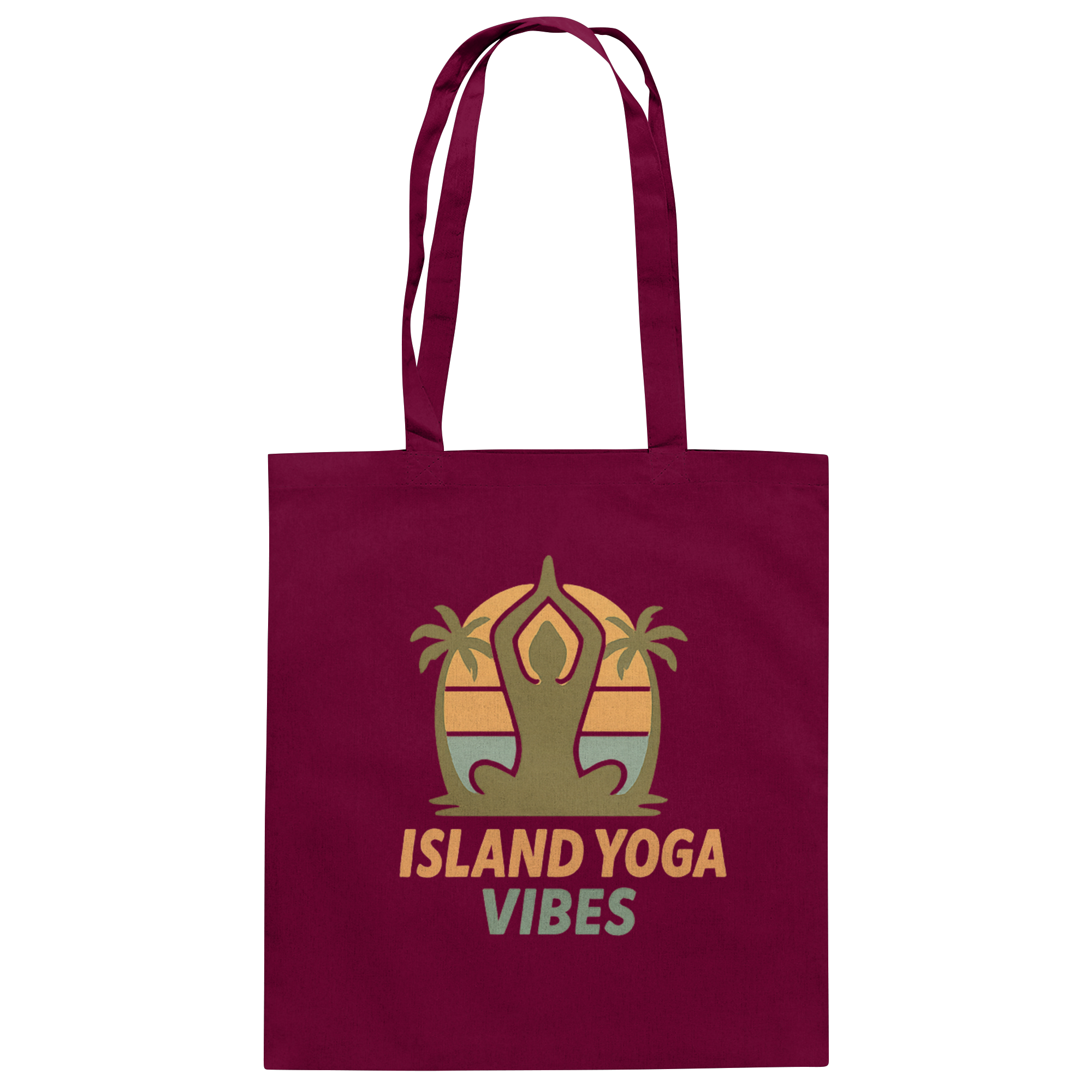 Island Yoga Vibes – Sunset Yoga Design | Tropical Meditation  - Baumwolltasche