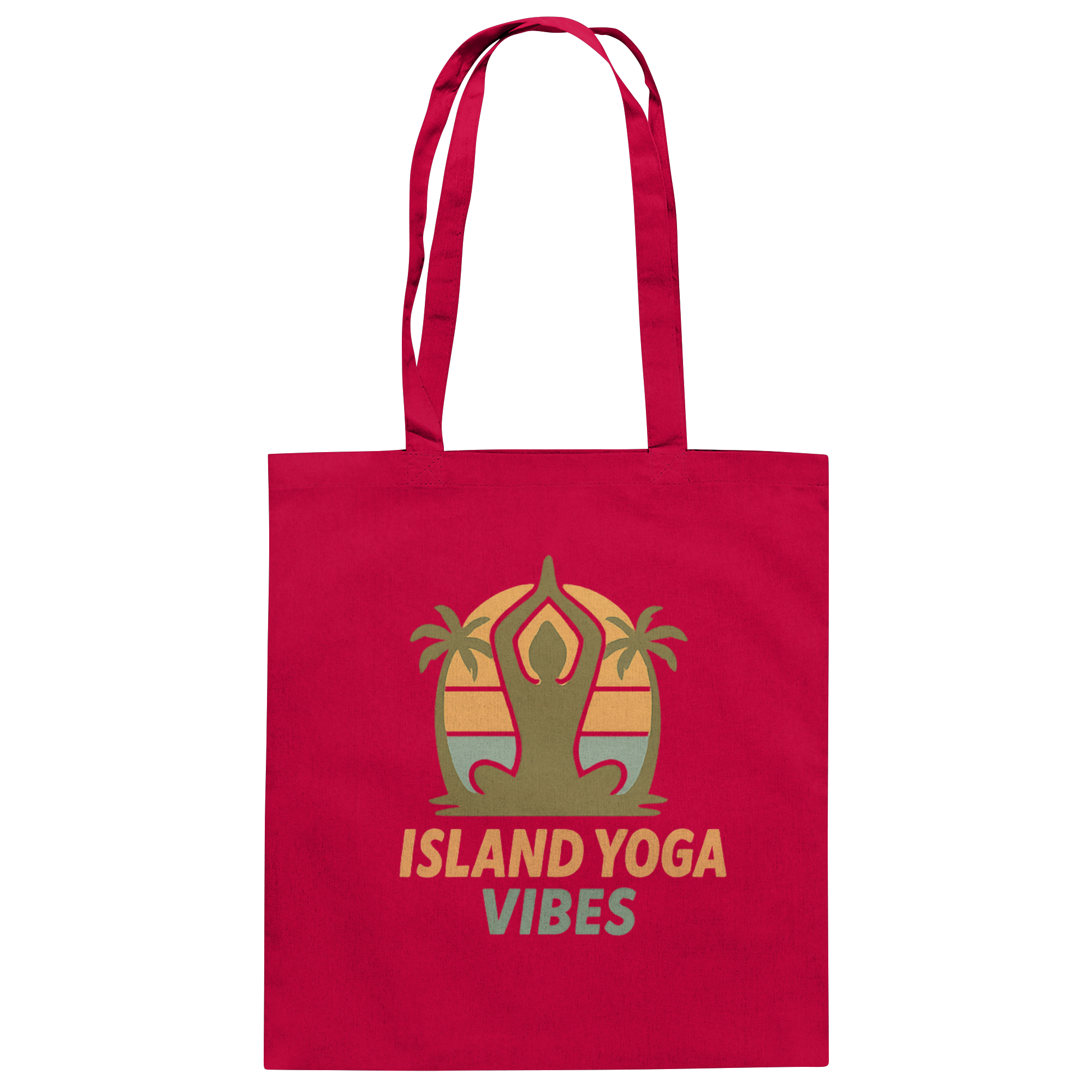Island Yoga Vibes – Sunset Yoga Design | Tropical Meditation  - Baumwolltasche