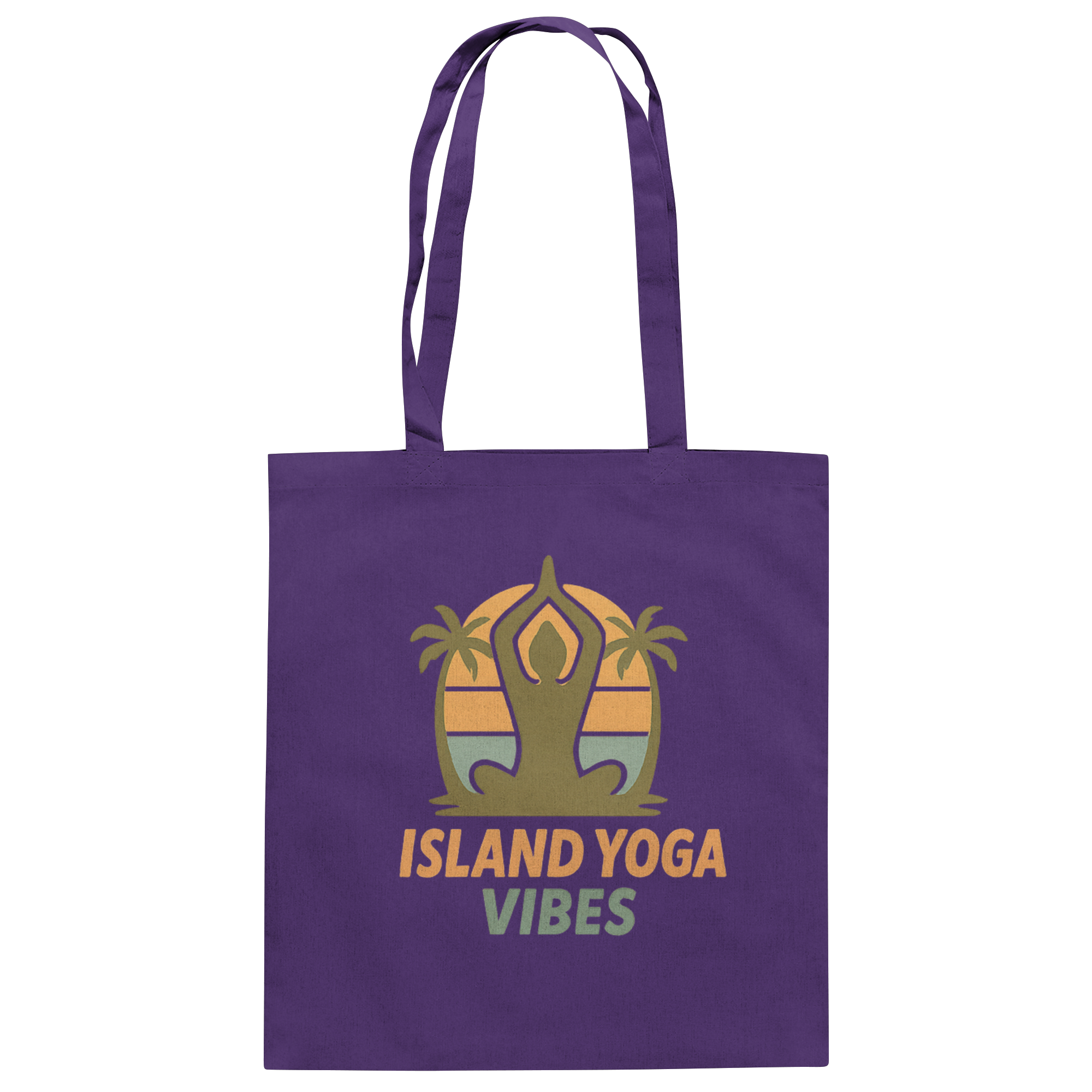 Island Yoga Vibes – Sunset Yoga Design | Tropical Meditation  - Baumwolltasche